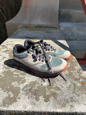 LEMS Women's Lace-Up Casual Sneakers in Green and Gray